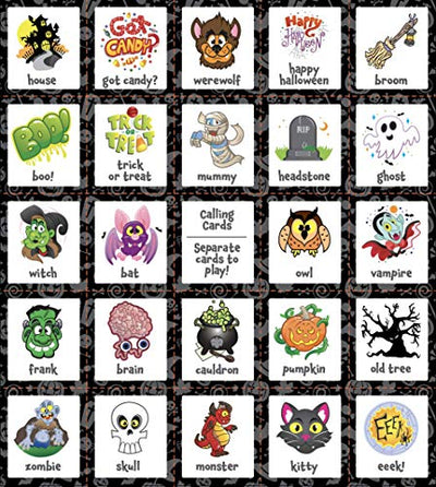 JOYIN 32 Halloween Bingo Spiel Karten (4x4 & 5x5) - Aktivitäten für 16 Spieler Halloween Party, Kartenspiele, Schule Klassenzimmer Spiele, Süßes oder Saures, Party Zubehör, Aktivitäten in der Familie