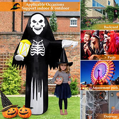 Nincee 7 FT Halloween Große aufblasbare Geister Außendekorationen, Riesige Hexengeist Halloween Hof Dekoration, Eingebaute LED-Leuchten, Perfekt für Garten, Terrasse, Rasen, Veranda, Foto-Requisite