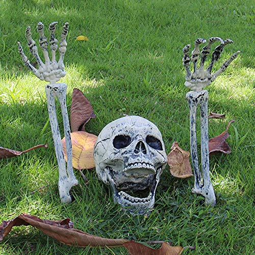 78Henstridge Halloween Deko Horror Skelett Schädel Realistische Gruseliger Skeleton für Halloween Party Garten Hof Dekoration