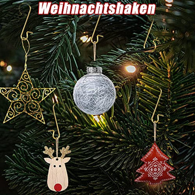 120 Stück Weihnachtsbaum Haken,Kugelaufhänger S-Haken,Weihnachtskugel Haken,Kugelaufhänger Gold,S Haken Weihnachtskugeln,Weihnachtskugeln Haken,Schnellaufhänger