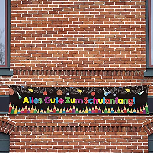 Yibaga Große Alles Gute zum Schulanfang Willkommen zurück zum Schulbanner zurück zur Schuldekoration 210 x 40 cm (6,9 x 1,3 Fuß) für die Schulparty -Dekorationen, Büro, Klassenzimmerdekorationen