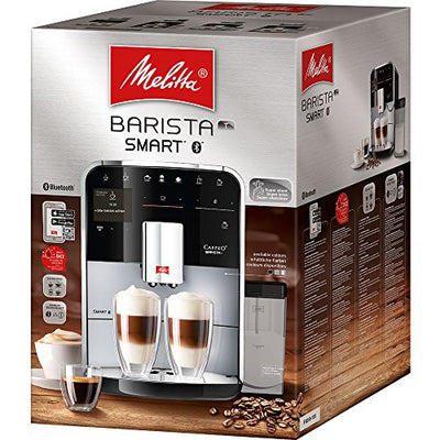 Melitta Caffeo Barista T Smart F830-101, Kaffeevollautomat mit Milchbehälter, Smartphone-Steuerung mit Connect App, One Touch Funktion, Silber/Schwarz