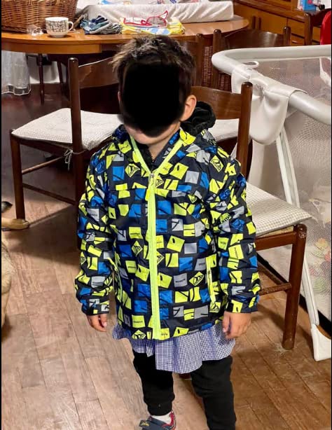 IDGREATIM Jungen Regenjacke Mit Reißverschlusstasche Gelbe Kinderjacke Jungen Herbsttop Wind- und wasserdichte Kinderjacke