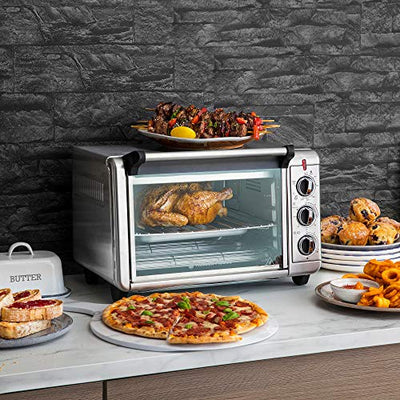 Russell Hobbs Backofen Airfry [5-in-1: Heißluftfritteuse, Minibackofen, Grill, Toaster, Warmhaltefunktion] Express (22,8l, Pizza Ø 30cm, inkl. Frittierkorb, Backblech, Grillrost) Umluft- Ofen 26095-56