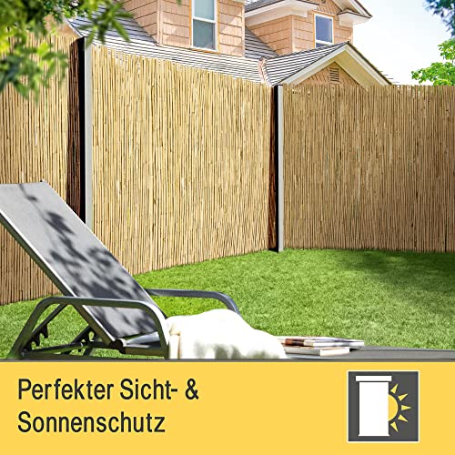 Sol Royal Schilf Sichtschutz Zaun 90x600 cm SolVision S36 - langlebiger & witterungsbeständiger 100% Schilfrohr Sicht Schutz Indoor & Outdoor für Balkon, Terrasse, Garten - Windschutz & Sonnenschutz