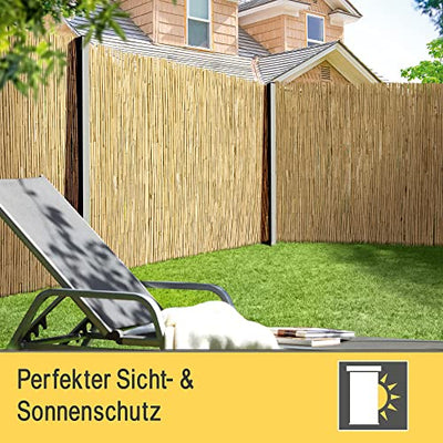 Sol Royal Schilf Sichtschutz Zaun 90x600 cm SolVision S36 - langlebiger & witterungsbeständiger 100% Schilfrohr Sicht Schutz Indoor & Outdoor für Balkon, Terrasse, Garten - Windschutz & Sonnenschutz