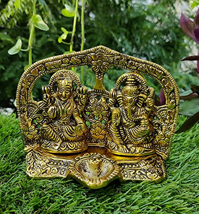 Wonder Care-Ganesha Lakshmi Statue für Diwali Dekorationen Puja Anbetung Ganesha Buddha Figuren(Ganesh Lakshmi Large)