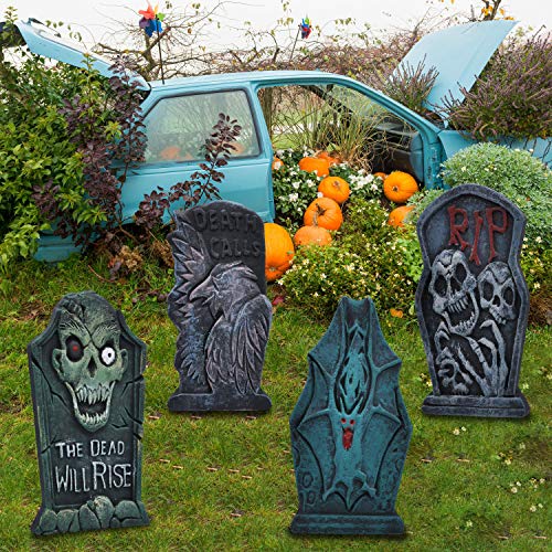 Halloween Grabstein, RIP Grabsteine, Schaumstoff RIP Grabsteine, Halloween Friedhof Dekor, Halloween Dekoration Grabstein für Garten, Hof, Spukhaus