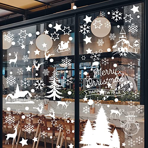 Weihnachtsdeko Fenster,Window Decorations, Christmas Decorations, Weiß Revery Winter Christmas Window Stickers Aufkleber Dekorationen Home Office Decor,9 Blatt