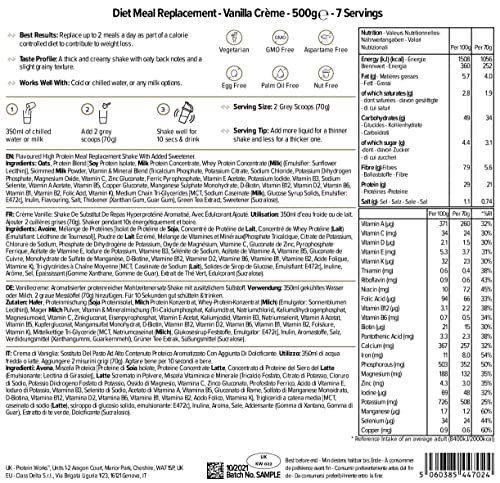 Diet Meal Replacement | Mahlzeitersatz Shake | Nährstoffreich | Vitamine & Mineralstoffe | THE PROTEIN WORKS | Vanillecreme | 500g