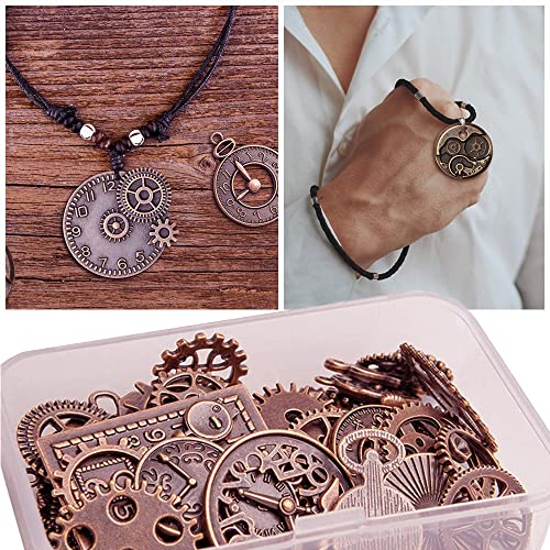 40 Stück Steampunk Anhänger Charms, Metall Retro Zahnrad Charms, Antike Anhänger Steampunk Charms Schmuck DIY