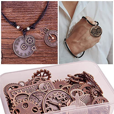 40 Stück Steampunk Anhänger Charms, Metall Retro Zahnrad Charms, Antike Anhänger Steampunk Charms Schmuck DIY