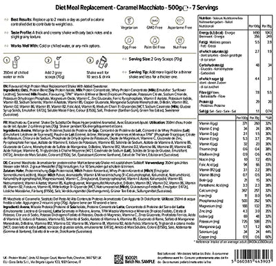 Diet Meal Replacement | Mahlzeitersatz Shake | Nährstoffreich | Vitamine & Mineralstoffe | THE PROTEIN WORKS | Karamell Macchiato | 500g