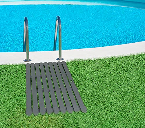 WENKO Badematte Indoor & Outdoor Grau, 50 x 80 cm - Badematte, Bodenrost für Dusche, Bad, Pool, Sauna mit rutschhemmender Struktur, Kunststoff, 80 x 3 x 50 cm, Grau