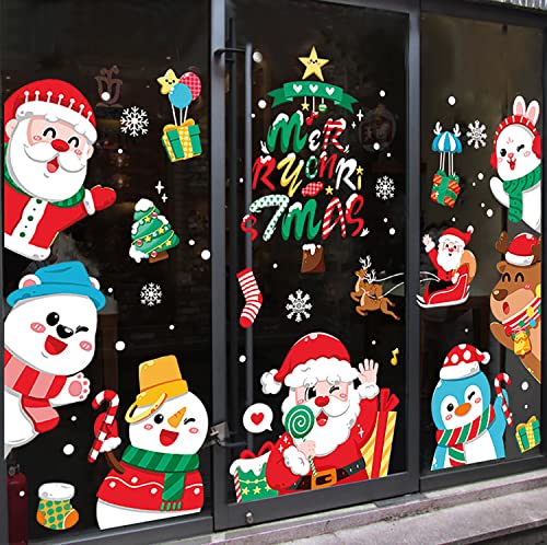 Weihnachtsdeko Fenster,Fensterbilder Selbstklebend Große Größe Weihnachten Fenstersticker,Weihnachtsdeko Sale Winter Deko Fensterbilder Weihnachten,4 Stück Weihnachten Fensterbilder Kinderzimmer