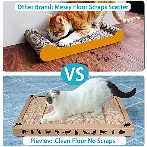 Pieviev Kratzbrett für Katzen (44.5x25.9x3.5cm) Sisal Scratching Pad Katzenspielzeug mit Katzenminze (1 Stück)