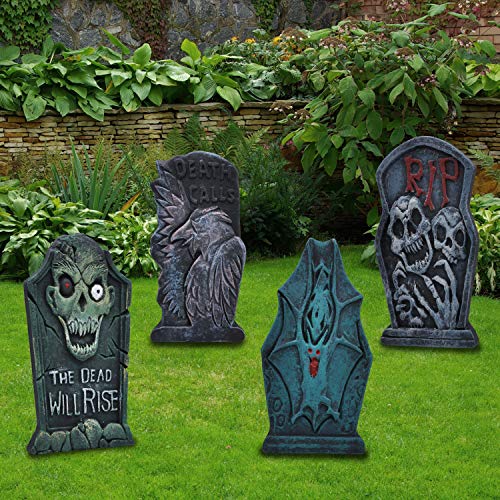 Halloween Grabstein, RIP Grabsteine, Schaumstoff RIP Grabsteine, Halloween Friedhof Dekor, Halloween Dekoration Grabstein für Garten, Hof, Spukhaus