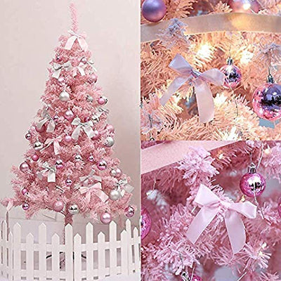 Weihnachtsbaum Künstlich Weihnachtsbaum Rosa künstlicher Weihnachtsbaum |Pre Lit Faltbare Weihnachtsbaum for Innen- / Außen Weihnachtsdeko Weihnachtsdeko künstlicher Weihnachtsbaum (Color : 12ft)