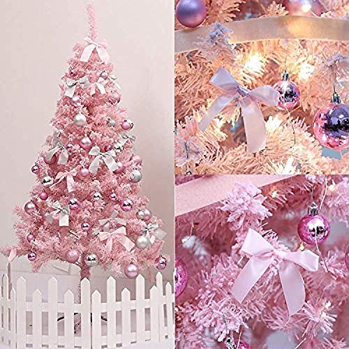 Weihnachtsbaum Künstlich Weihnachtsbaum Rosa künstlicher Weihnachtsbaum |Pre Lit Faltbare Weihnachtsbaum for Innen- / Außen Weihnachtsdeko Weihnachtsdeko künstlicher Weihnachtsbaum (Color : 9ft)