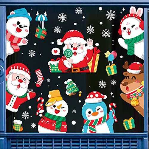 Weihnachtsdeko Fenster,Fensterbilder Selbstklebend Große Größe Weihnachten Fenstersticker,Weihnachtsdeko Sale Winter Deko Fensterbilder Weihnachten,4 Stück Weihnachten Fensterbilder Kinderzimmer