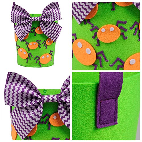 Art Beauty Halloween Eimer Korb Trick or Treat Taschen Set von 3 Filz Goody Körbe für Kinder Kleinkinder Jungen Mädchen