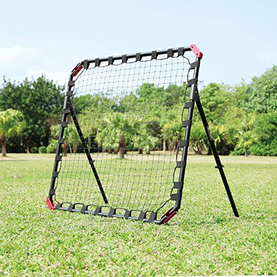 Net Playz - Fußball Kickback Rebounder Tor Stahl Rückprallwand einstellbar mobil faltbar für Indoor und Outdoor im Garten 120x120 cm