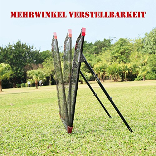 Net Playz - Fußball Kickback Rebounder Tor Stahl Rückprallwand einstellbar mobil faltbar für Indoor und Outdoor im Garten 120x120 cm