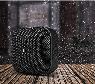 MIFA A1 Mini Lautsprecher Bluetooth, Technologie True Wireless Stereo, 15 Stunden Spielzeit, IP56 Wasserfester und Staubdichter Wireless Speaker mit 3,5mm Audio-Eingang, Schwarz