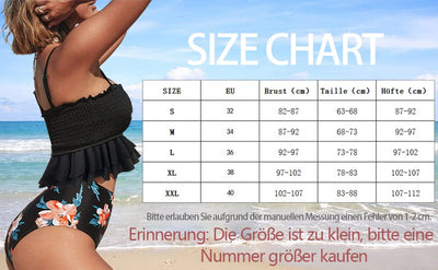 Shulltji Bikini Damen High Waist Bauchweg Tankini Elastizität Gesmokte Doppellagige Rüschen Spitze Badeanzug Damen Sexy Push Up Zweiteiliger Bademode