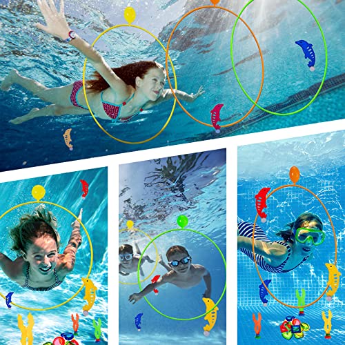 Pool Spielzeug ab 5 6 7 8 9 Jahren Jungen Mädchen, Tauchspielzeug Tauchringe Kinder Set Poolspielzeuge Poolparty Geschenk Mädchen Junge 5-12 Jahre Schwimmbad Spielzeug Wasserspielzeug Kinder Outdoor