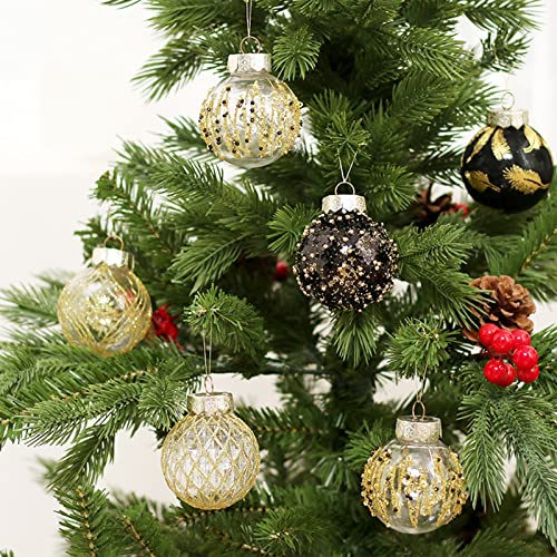 25 Stück Weihnachtsbaumkugeln zum Aufhängen für Zuhause, Party, Weihnachten, Hochzeitsdekoration, Frohe Weihnachtsbaumschmuck, 60 mm hängende Weihnachtskugeln, Schwarz