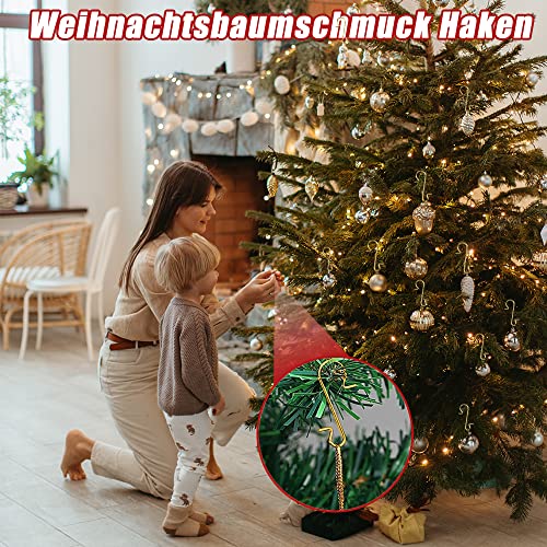 120 Stück Weihnachtsbaum Haken,Kugelaufhänger S-Haken,Weihnachtskugel Haken,Kugelaufhänger Gold,S Haken Weihnachtskugeln,Weihnachtskugeln Haken,Schnellaufhänger