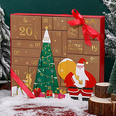 Body & Earth Adventskalender Weihnachtsgeschenke Geschenkset für Frauen 24tlg. Badesets für Frauen Geschenkbox mit Duftkerze, Badebomben, Weihnachtsdekoration, Weihnachts-Spa-Geschenkset für Mama