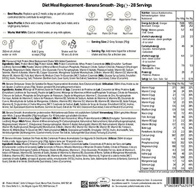 Diet Meal Replacement | Mahlzeitersatz Shake | Nährstoffreich | Vitamine & Mineralstoffe | THE PROTEIN WORKS | Banana Smooth | 2kg