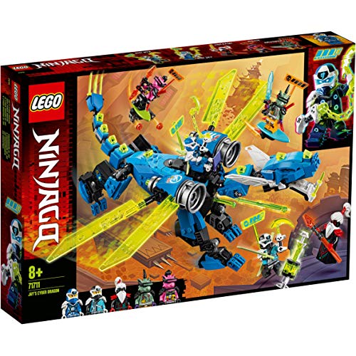 Lego 71711 NINJAGO Jays Cyber-Drache Mech, Bauset mit den Minifiguren Jay, NYA und Unagami