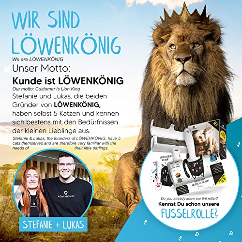 LÖWENKÖNIG® Taurus 2.0 - Bürstenhandschuh für Kurz-Langhaar Katzen I Haustier Bürste & Fellpflege-Handschuh Katze I Katzenhaare entfernen I Massage-Fellhandschuh in Universal-Größe I Katzen-Zubehör