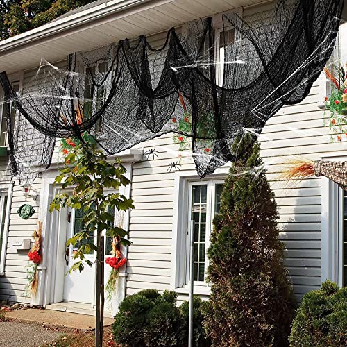 Wzone Halloween Gruselige Schwarz Tuch 215 x 500 cm (84 x 197 in), Schwarz Cover Gaze für Gothic Dekoration, Super Große Gruselige Tuch für Halloween Haunted Hause Party Cover Decorations