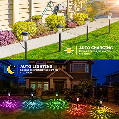 8 Stück Solarlampen für Außen Garten, BUCASA Solarleuchten Weihnachtsdeko mit 2 Modi, Wasserdicht Solar Gartenleuchte für Rasen, Terrasse, Hof, Geschenke, Weihnachten Deko