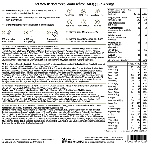 Diet Meal Replacement | Mahlzeitersatz Shake | Nährstoffreich | Vitamine & Mineralstoffe | THE PROTEIN WORKS | Vanillecreme | 500g