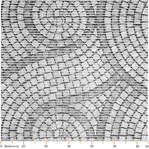 Weichschaummatte Badematte Bad Dusche WC Vorleger Teppich Antirutsch Badläufer Mosaiksteine Grau 1500x65cm (15m)