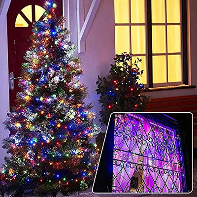 HAOGUJ Solar Lichterkette Aussen 12m Color Outdoor Lichterkette Solar mit 100LEDs, 8Modi Wasserdicht Solar lichterkette,Solar Lichterkette außen geeignet für Garten/Hochzeit/Party