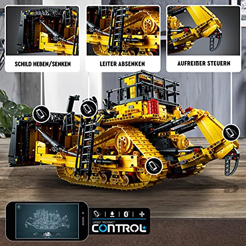 LEGO 42131 Technic Appgesteuerter Cat D11 Bulldozer, Set für Erwachsene, ferngesteuerte Autos, Geschenkidee Baufahrzeug