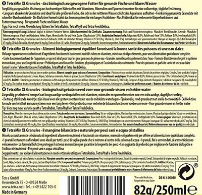 TetraMin XL Granules - langsam absinkendes Fischfutter für größere Zierfische in der mittleren Wasserschicht des Aquariums, 250 ml Dose