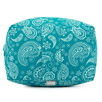 Bodhi Yoga Bolster SALAMBA Paisley | Maharaja Collection | Rechteckig | Waschbarer Bezug aus Baumwolle | Yogarolle mit Dinkelfüllung | Yoga Zubehör für Restorative Yoga und Yin Yoga | Petrol