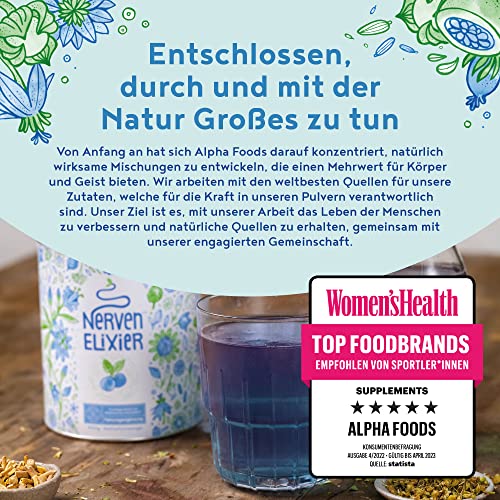 Nerven-Elixier - Pflanzliche Wirkstoffe für den Abend - Fruchtige Mischung aus Aminosäuren und Pflanzenextrakten - 400 Gramm Pulver