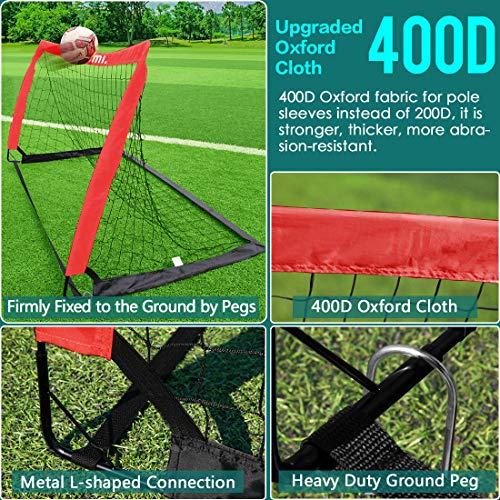 Amazon Brand – Umi Fussballtor – Tragbares Fußballnetz – 6'6"x3'3", Pop up Fußballtore für Kinder, 1 Packung