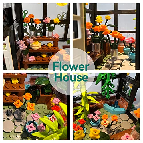 QLT Flower Haus LED Bauset, kompatibel mit Lego Friends mädchen Haus Schaffen Sie Eleganz und Wärme, Modell klemmbausteine Baustein Geschenk für Mädchen 6-12 und Liebhaber von Bausteinen (579 Stück)