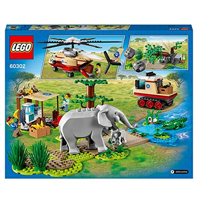 LEGO 60302 City Wildlife Tierrettungseinsatz Tierarzt Spielzeug für Jungen und Mädchen ab 6 Jahren mit Hubschrauber