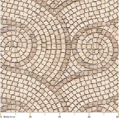 Weichschaummatte Badematte Bad Dusche WC Vorleger Teppich Antirutsch Badläufer Mosaiksteine Beige 1000x80cm (10m)